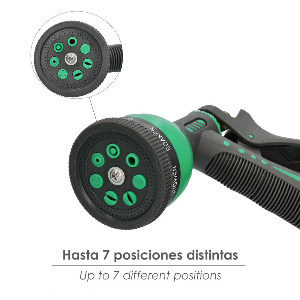 Pistola Riego Manguera Metal Plus 7 Posiciones 