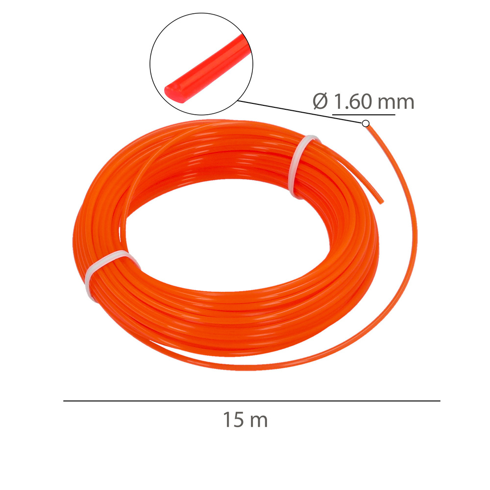 Hilo Nylon Redondo 1,6mm (Rollo 15mt.) 