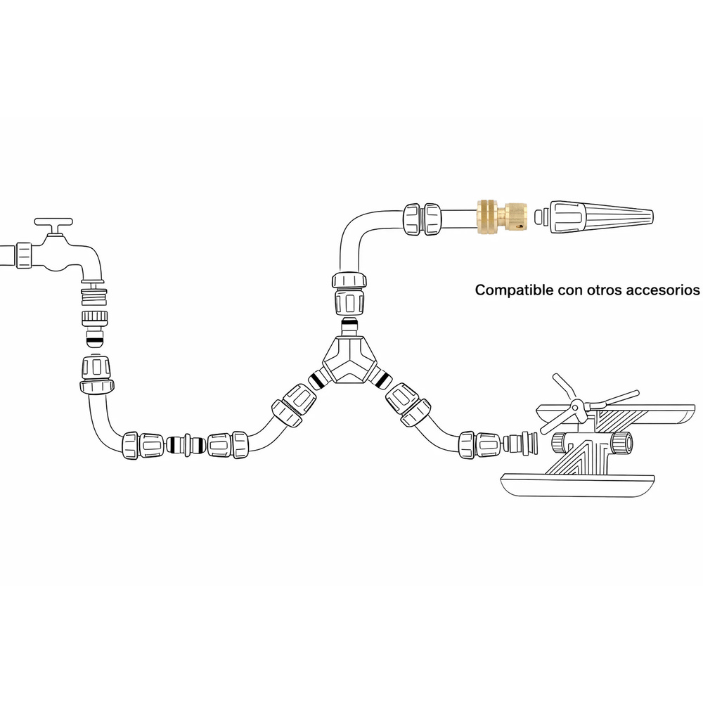 Conector manguera laton 3/4