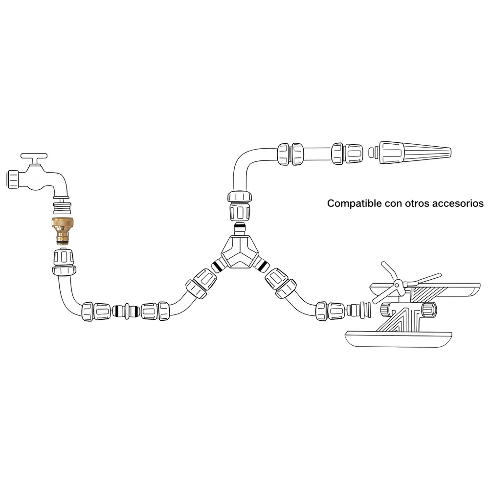 Adaptador Manguera Laton  3/4 hembra