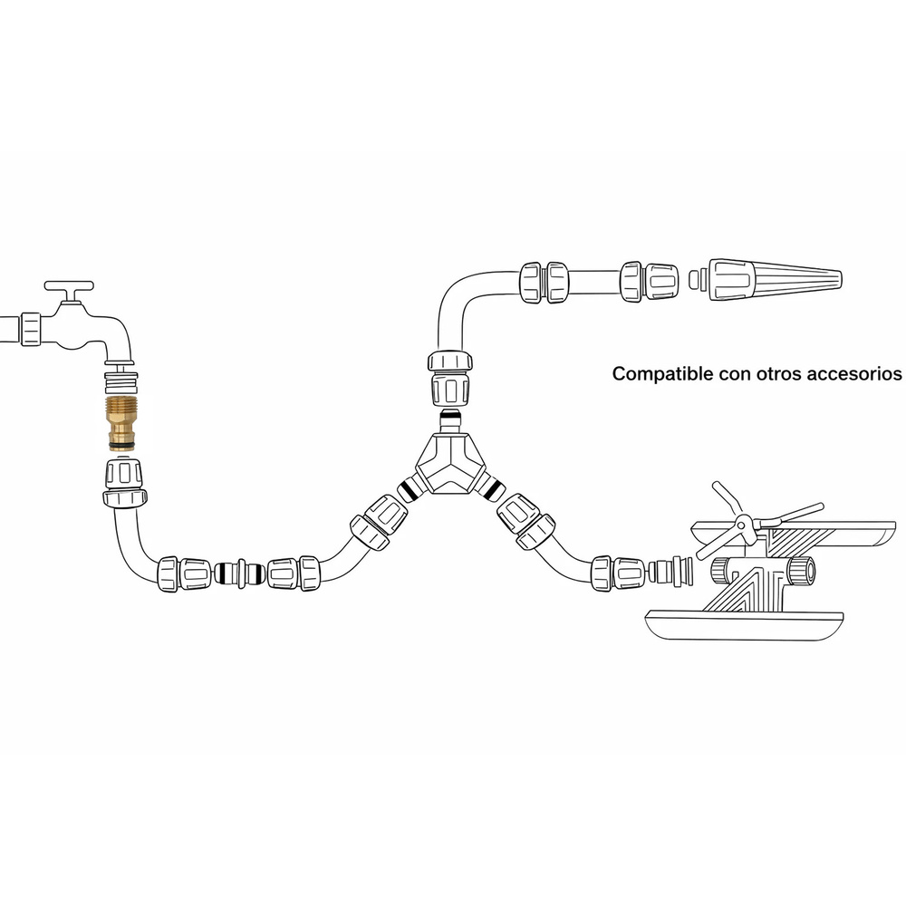 Adaptador Manguera Laton 1/2