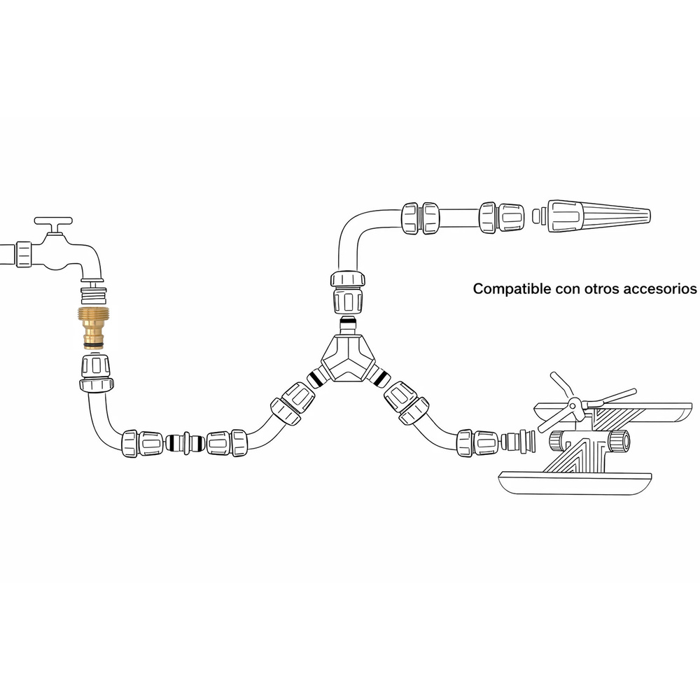 Adaptador Manguera Laton  3/4