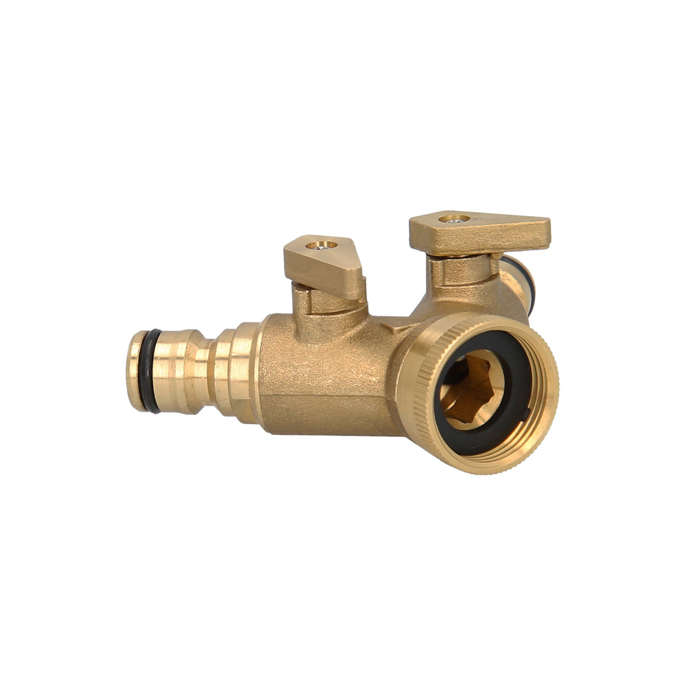 Adaptador Manguera Laton 2 tomas para Grifo 3/4