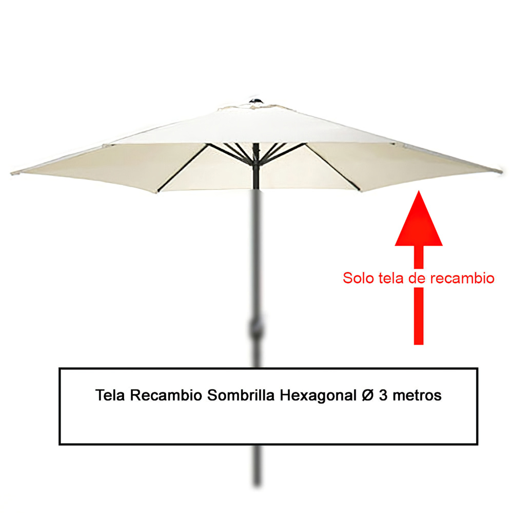 Tela Recambio Sombrilla Hexagonal Ø 3 metros (08091050)
