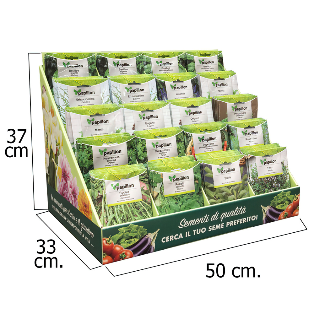 Expositor Semillas Aromaticas de Sobremesa 200 piezas