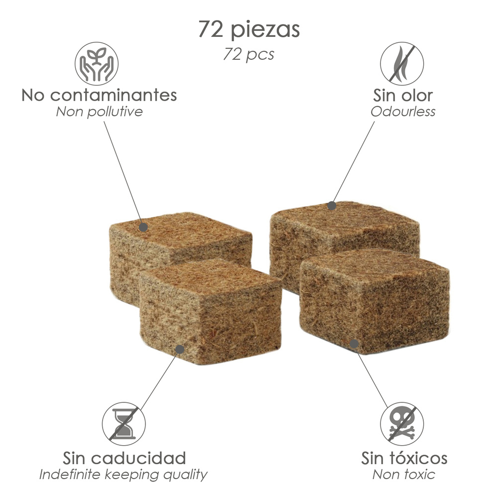 ▷🥇 distribuidor pastillas encendido ecologicas 72 piezas