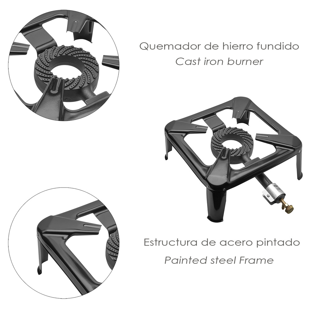 ▷🥇 distribuidor hornillo gas 4 pies 40x40 cm