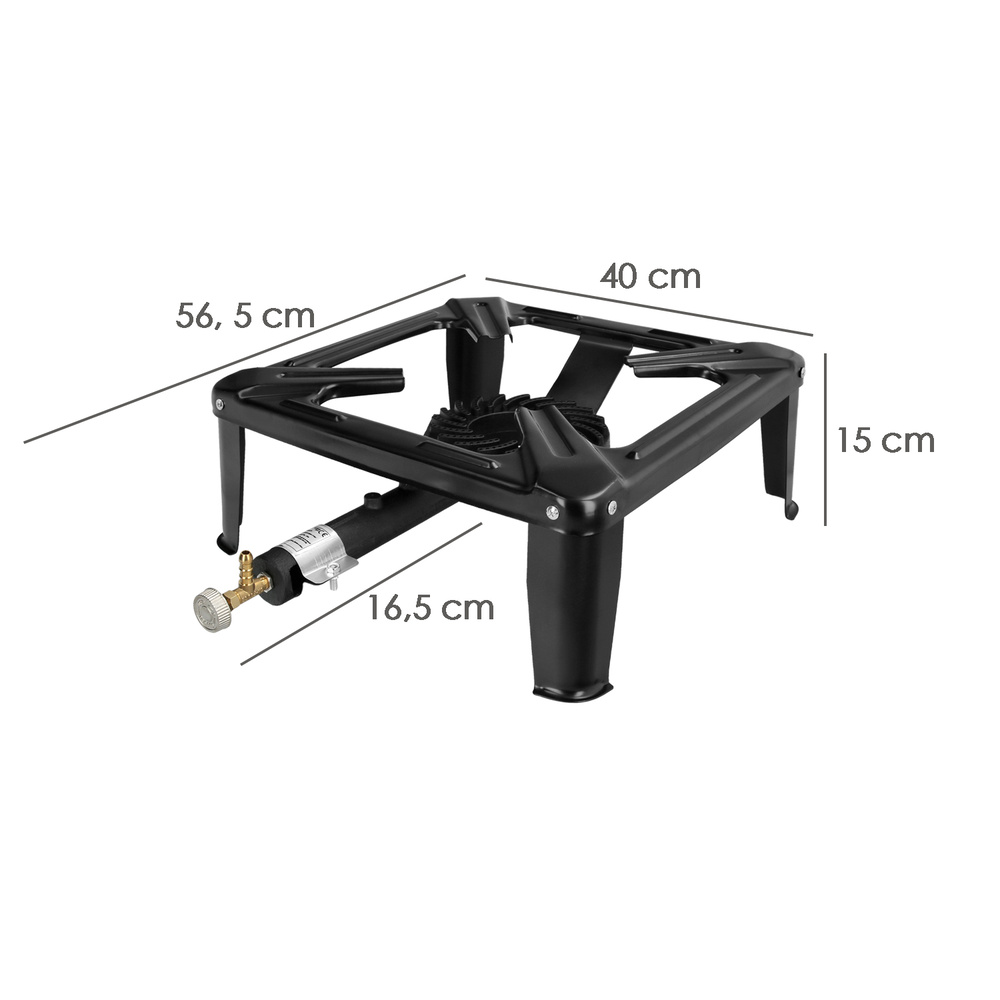 Hornillo Gas 4 Pies 40x40 cm. Potencia 7.000 Watts.