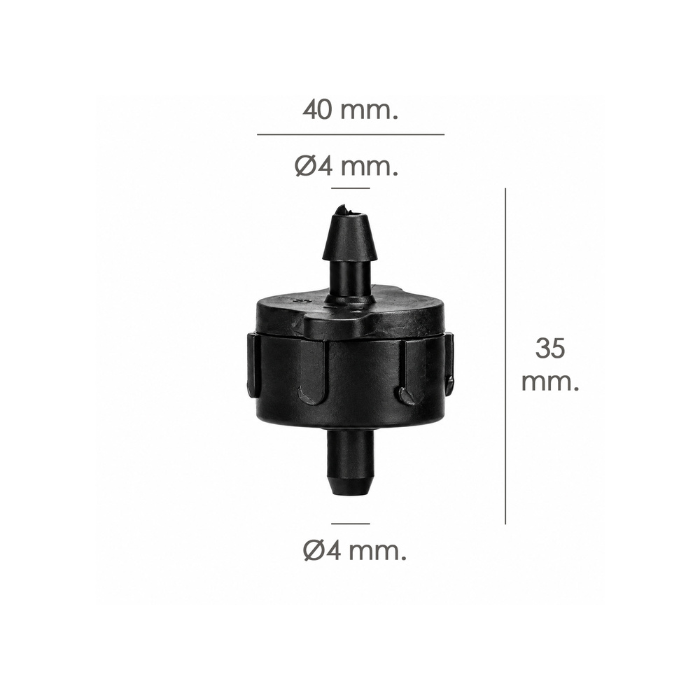 Gotero Autocompensante 8 Litros / Hora Desmontable Para Riego Por Goteo (Bolsa 200 Piezas)