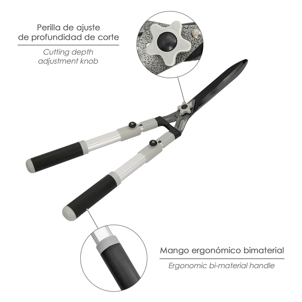 Tijeras Podar Setos 2 Manos Aluminio Telescopicas