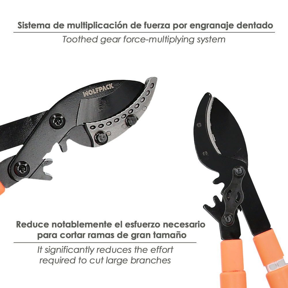 Tijera Podar 2 Manos Sistema Yunque Mangos Telescopicos Aluminio Con Multiplicador De Fuerza