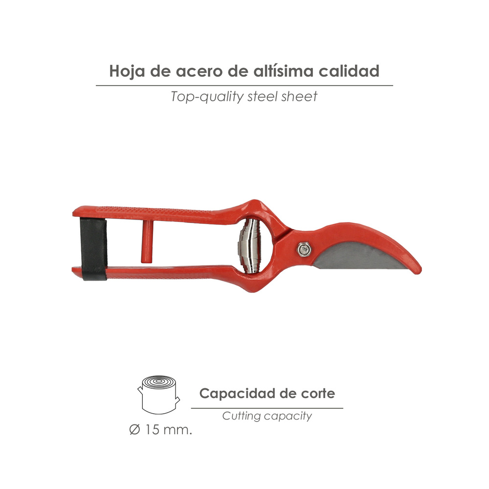 Tijeras Vendimiar Forjada Curva  1 Mano 18 cm.