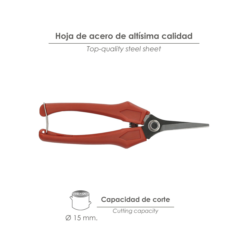 Tijeras Vendimiar Recta  1 Mano  P10/18 cm.