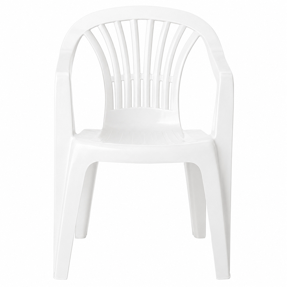 Silla Resina Monobloc Respaldo Bajo Blanca Lyra