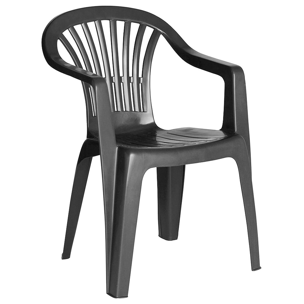 Silla Resina Monobloc Respaldo Bajo Gris Antracita Lyra