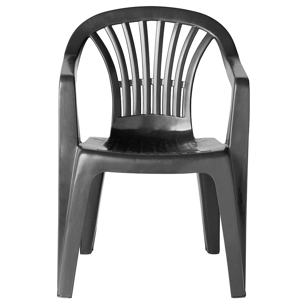 Silla Resina Monobloc Respaldo Bajo Gris Antracita Lyra