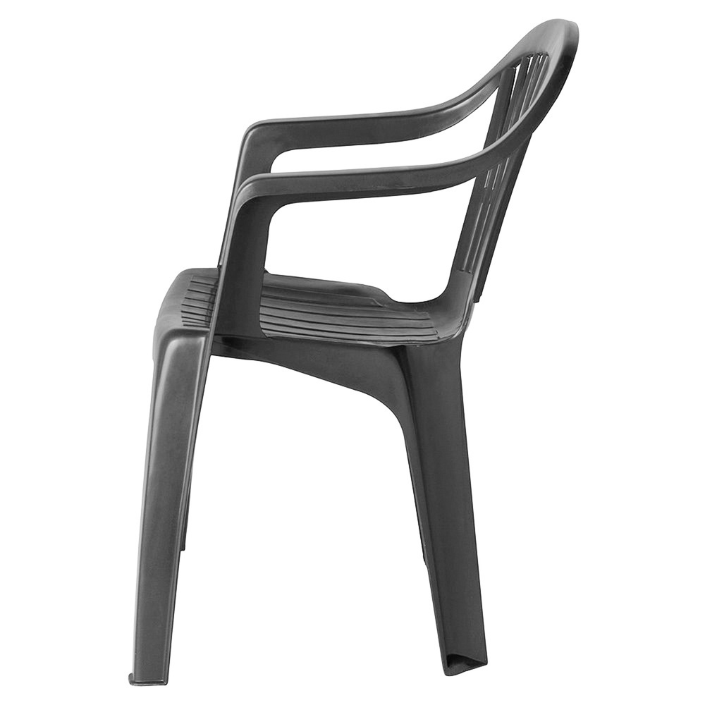 Silla Resina Monobloc Respaldo Bajo Gris Antracita Lyra