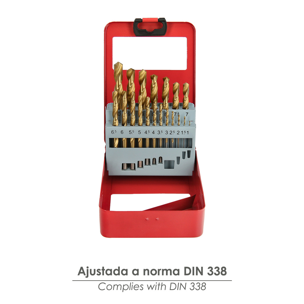 Estuche Brocas Wolfpack Hss Titanio 1-10 mm. 19 Piezas