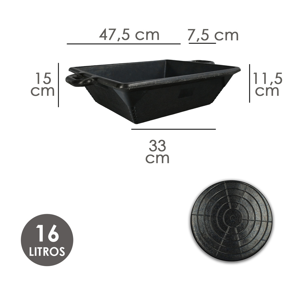 Gaveta Goma Albañil  Numero 2     16 l.  