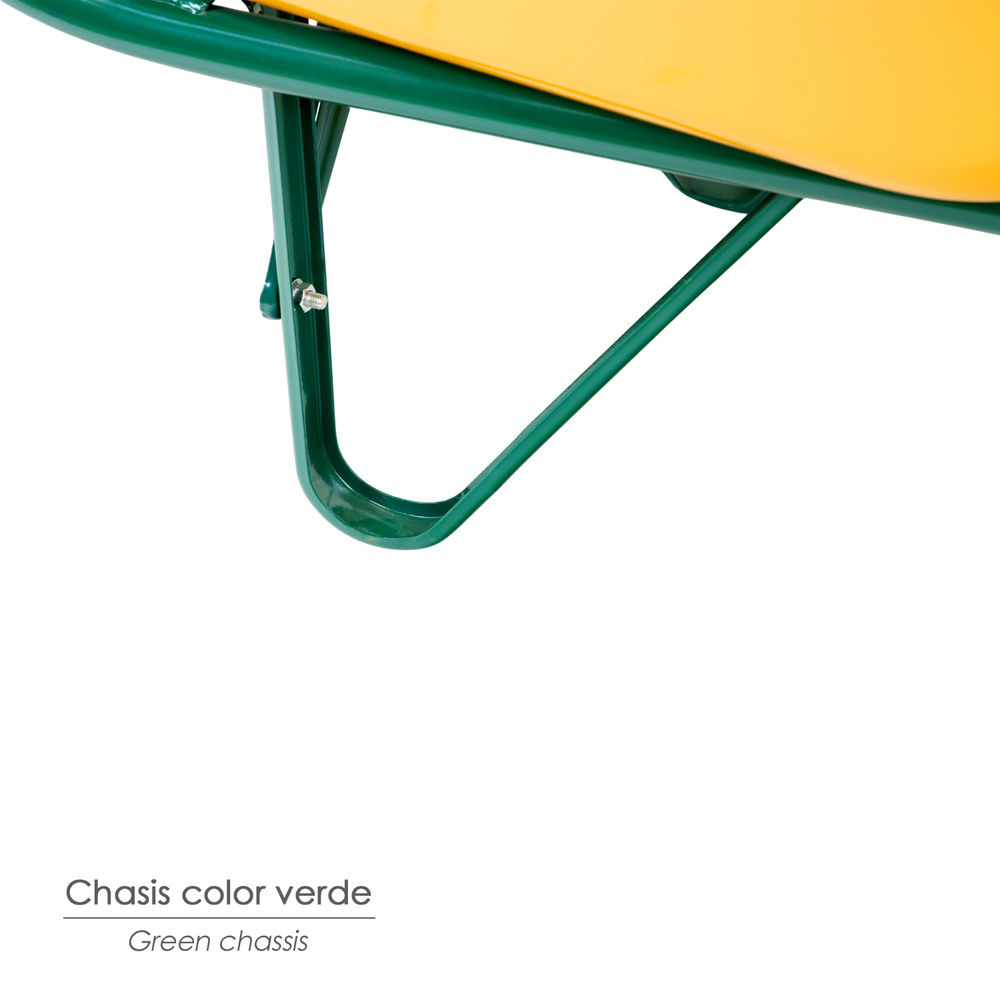 Carretilla Obra Amarilla Metálica Desmontada Rueda Maciza