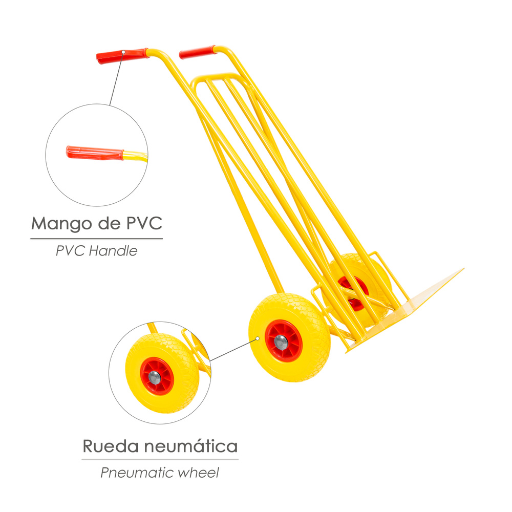 Carretilla Almacen / Sacos  Ruedas Macizas Llantas De Plástico 