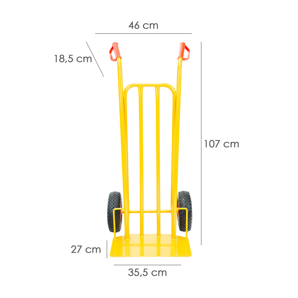 Carretilla Almacen / Sacos  Con Pala Abatible Ruedas Neumáticas Llantas de plástico