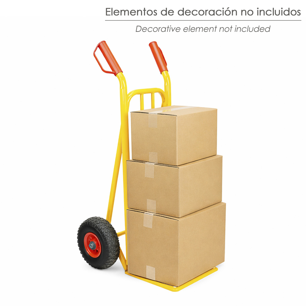 Carretilla Almacen / Sacos  Con Pala Abatible Ruedas Neumáticas Llantas de plástico