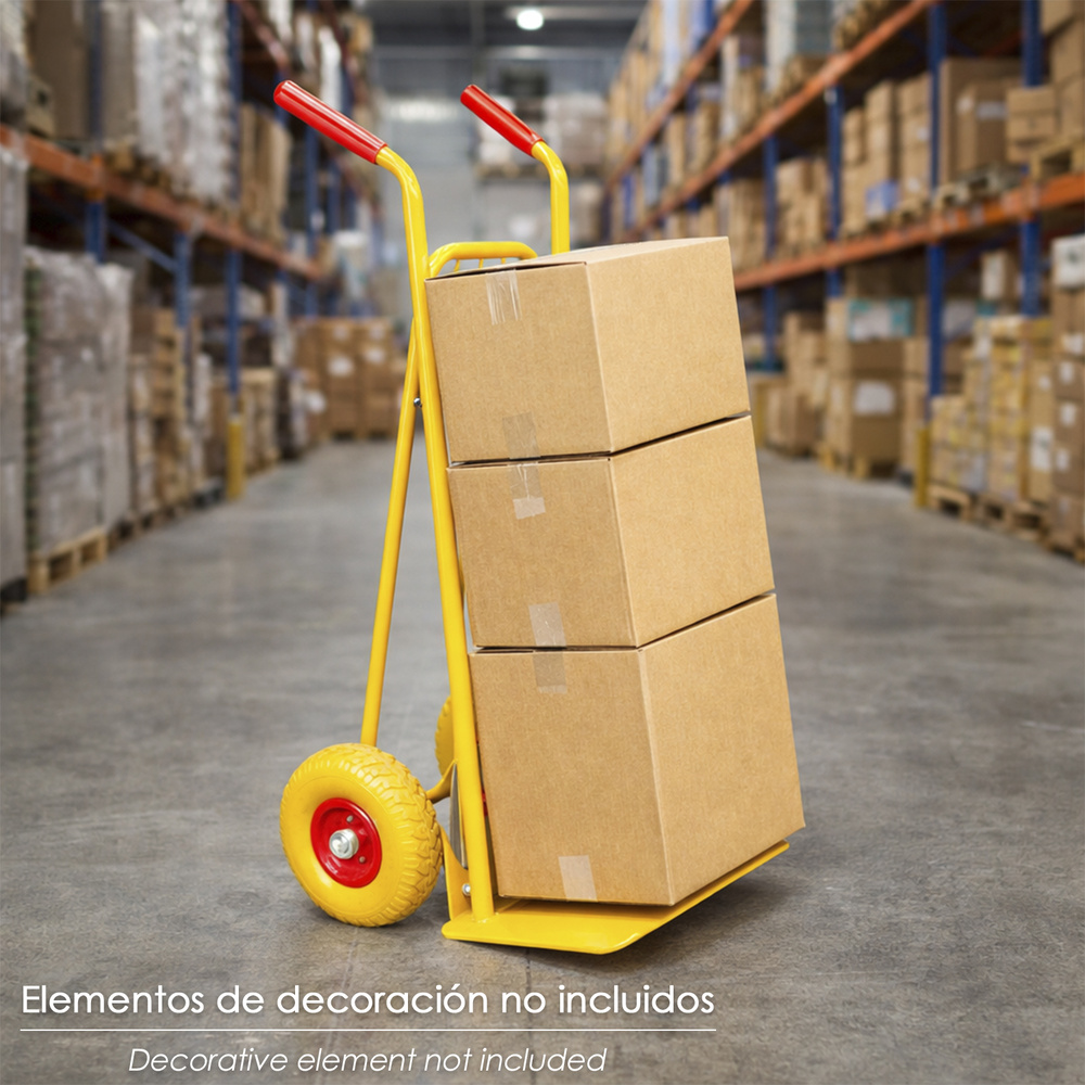 Carretilla Almacen / Sacos Con Pala Abatible Ruedas Macizas Llantas de plástico