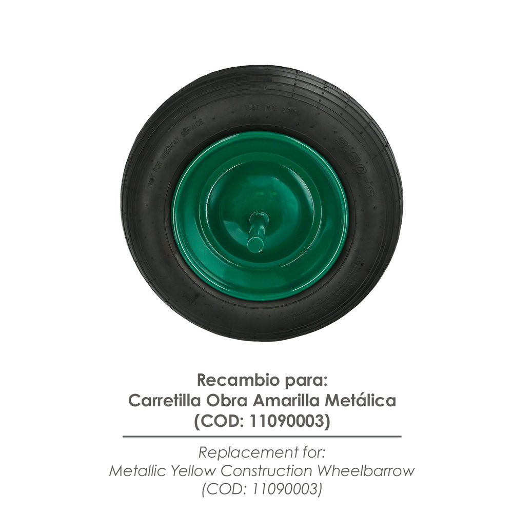 Rueda Carretilla Obra Standar  350 x 8 mm. 