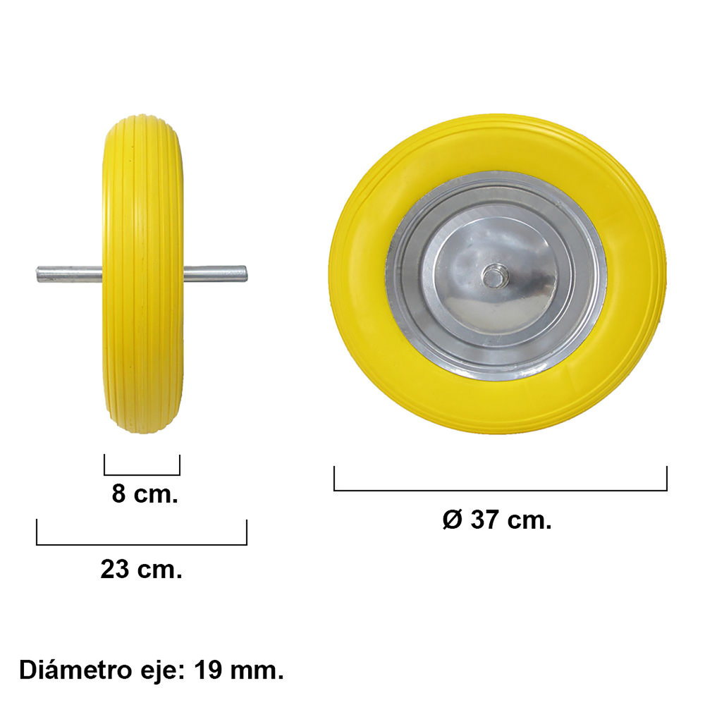 ▷🥇 distribuidor rueda carretilla obra maciza llanta metalica