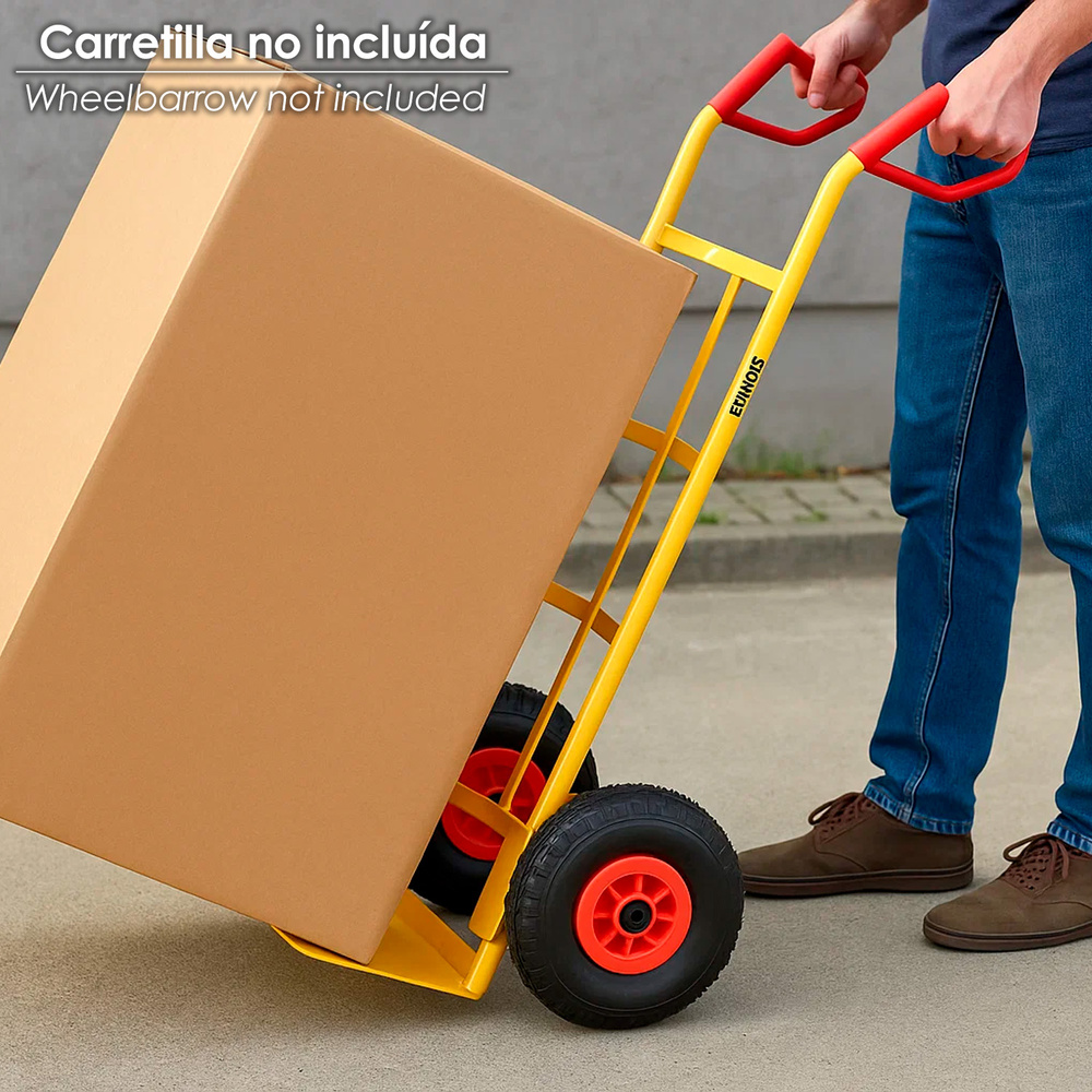 Rueda Carretilla Almacen / Sacos  Neumática llanta plástico 20 mm.