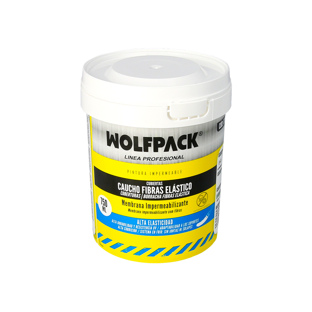 Pintura Impermeabilizante Con Fibras Para Exteriores / Interiores 750 ml. Color Blanco