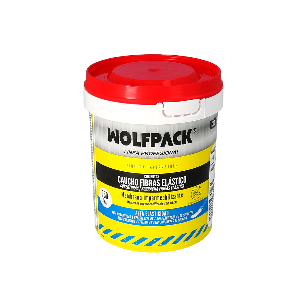 Pintura Impermeabilizante Con Fibras Para Exteriores / Interiores 750 ml. Color Rojo