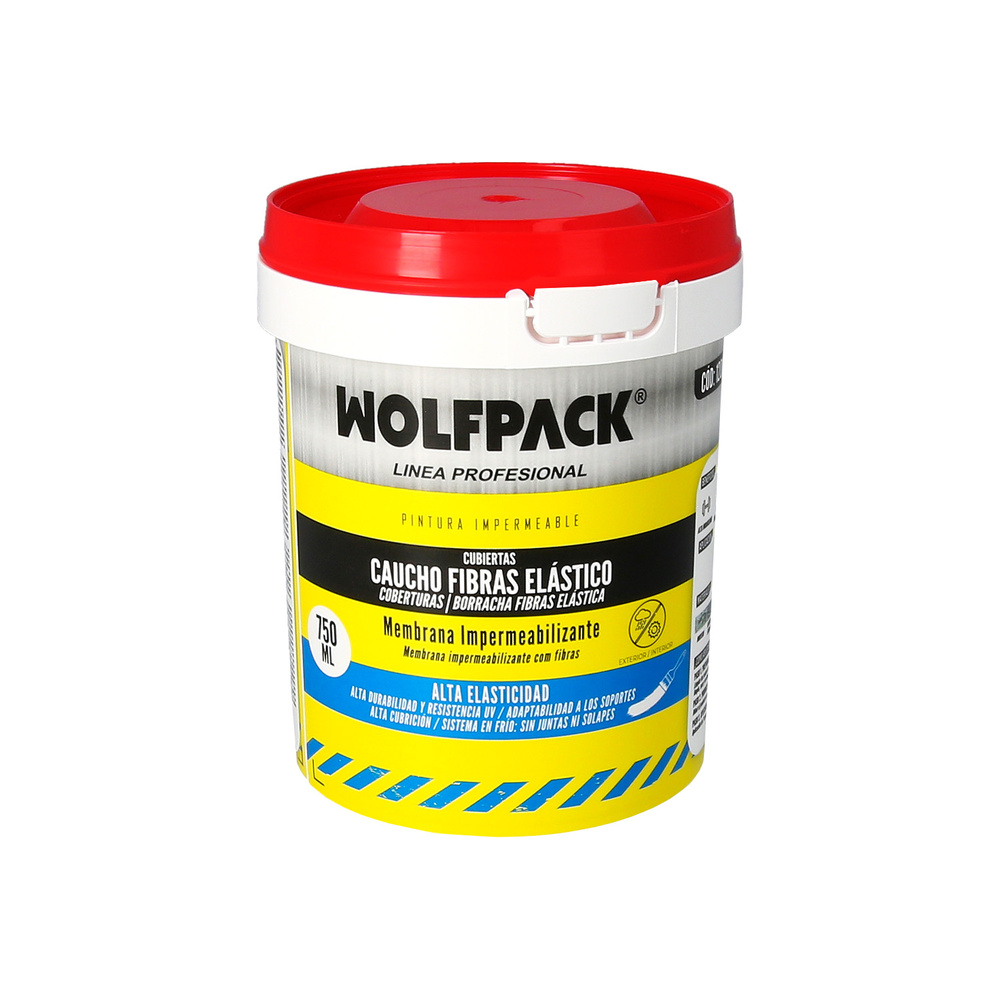 Pintura Impermeabilizante Con Fibras Para Exteriores / Interiores 750 ml. Color Rojo