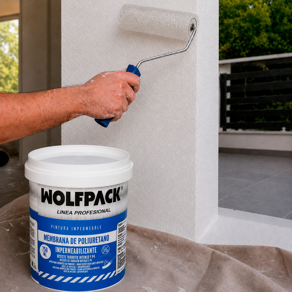 Pintura Impermeabilizante Membrana Transparente Para Exteriores / Interiores 750 ml. Color Transparente