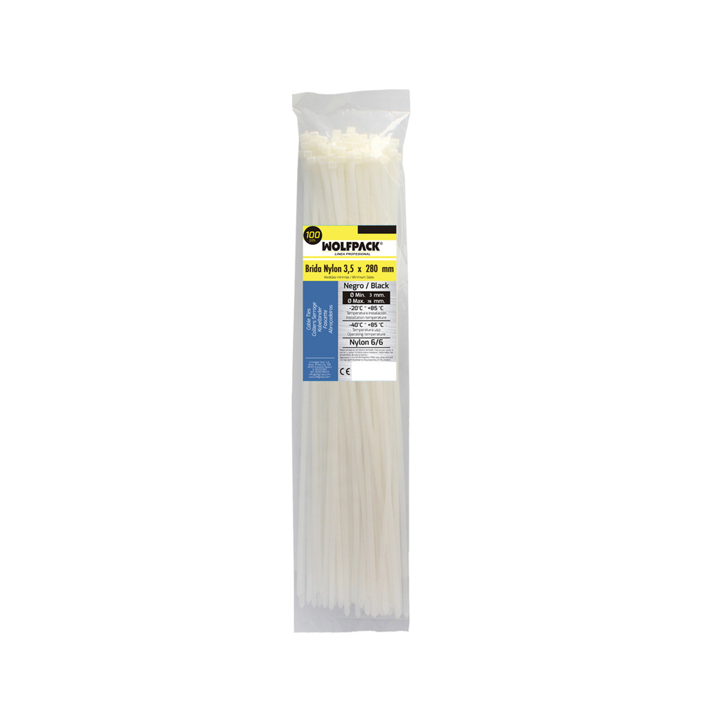 Bridas In Nylon 100% Naturale 7,5x360 Mm – Confezione Da 100 Unità, Fascette Fermacavo Resistenti