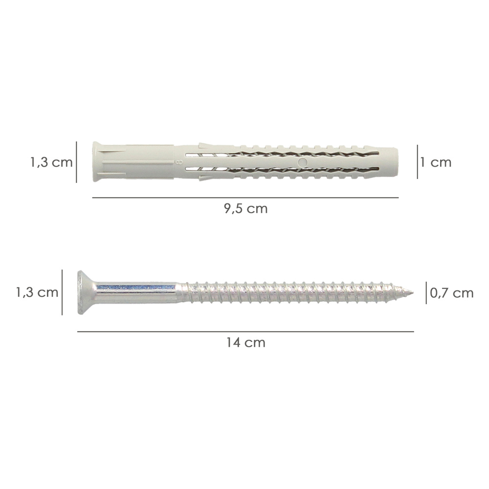 Taco Con Tirafondos Torx40 10x140 mm. (Caja De 50 Piezas)