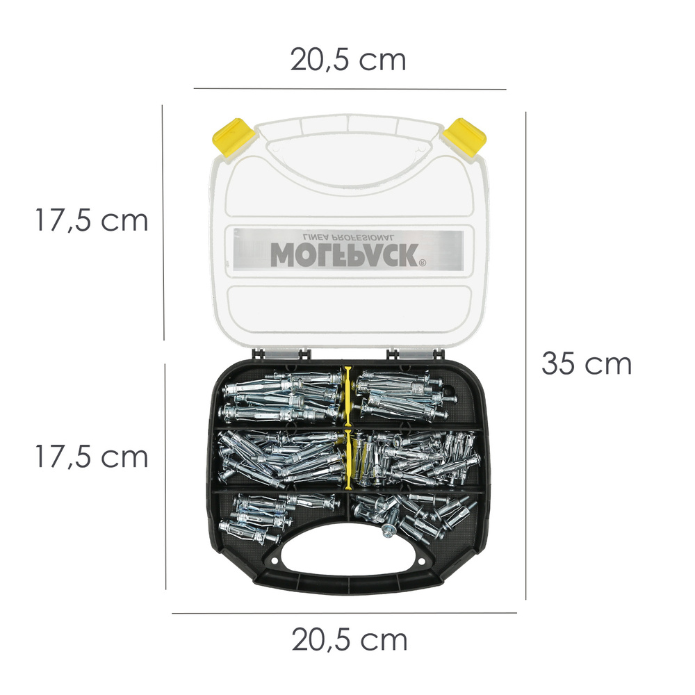 Kit Tacos Expansión Metalicos Fijación En Elementos Huecos (68 Piezas)