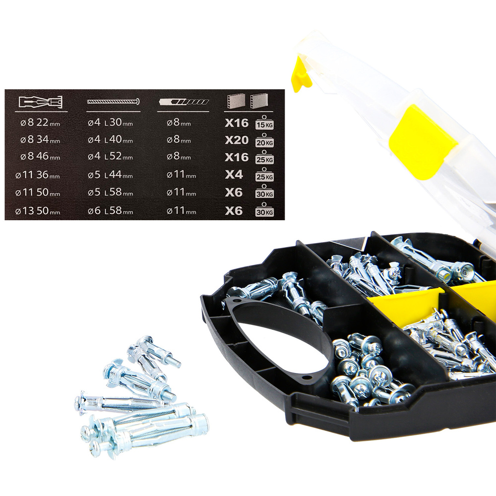 Kit Tacos Expansión Metalicos Fijación En Elementos Huecos (68 Piezas)
