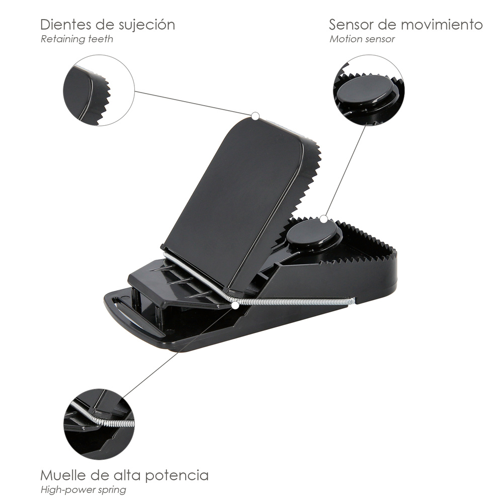 Trampa ratones plastico 9.5 x 4.7 cm. (Bolsa 2 unidades)