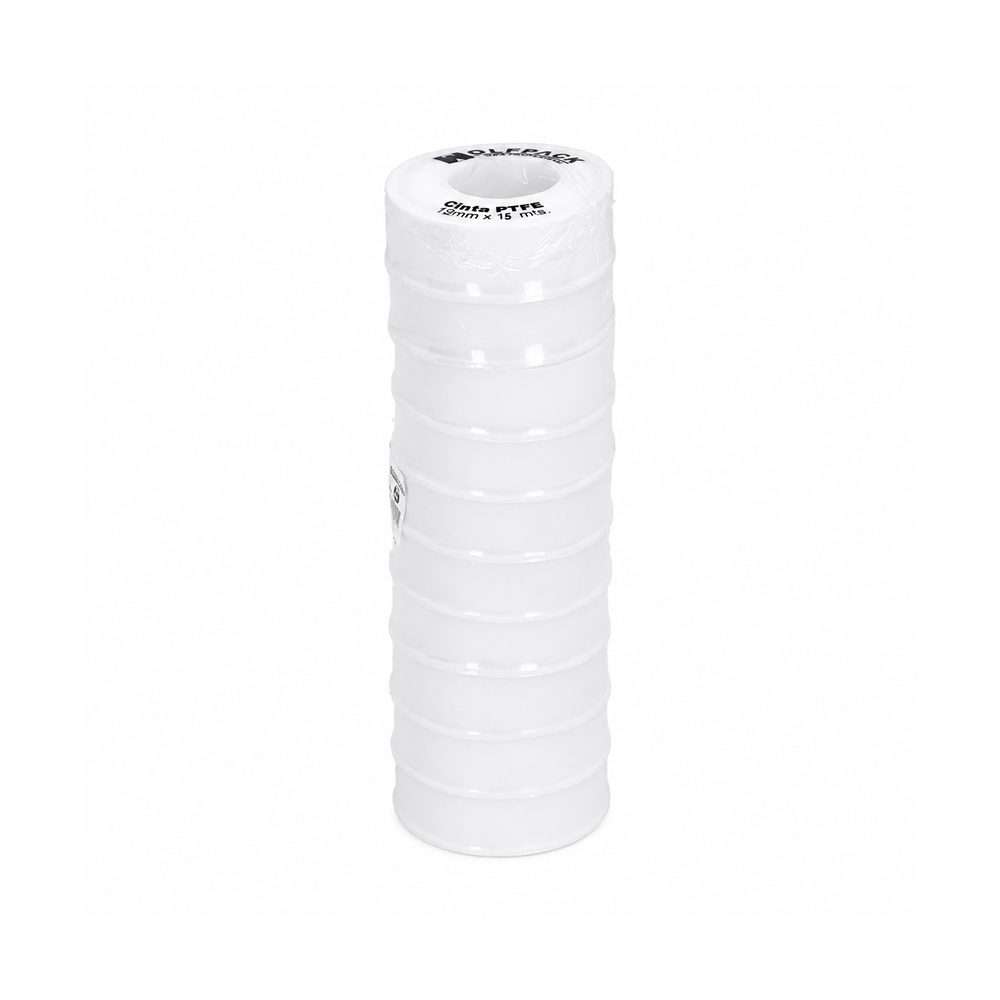 Cinta PTFE Wolfpack  19 mm. x 15 m. (Paquete de 10 Rollos)