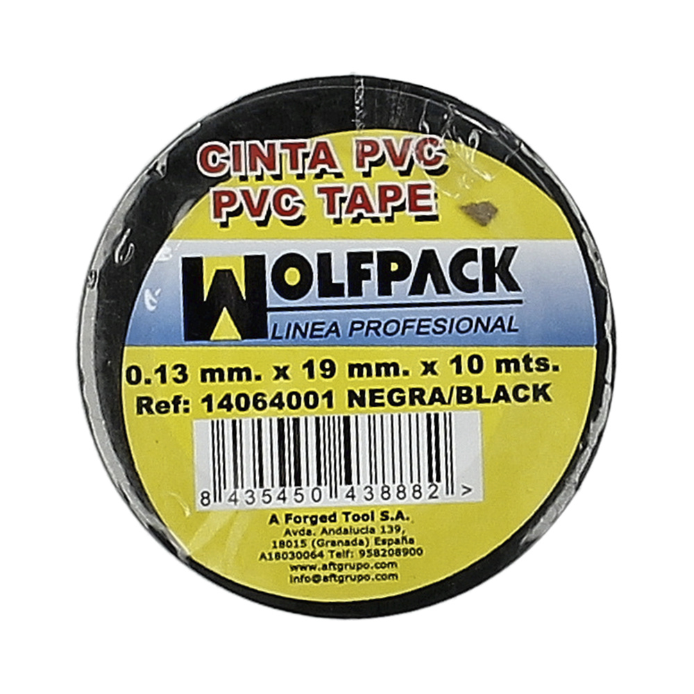 Cinta Aislante 10 m. x 19 mm. Negra Uso doméstico
