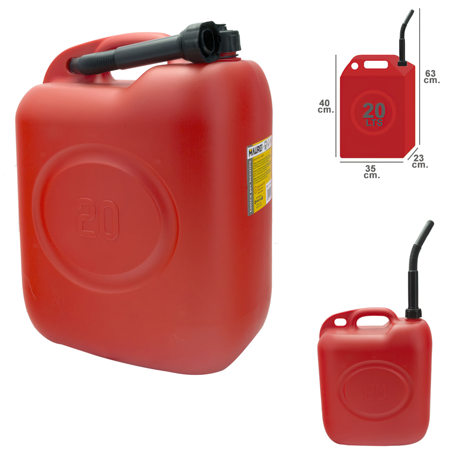 Bidon Gasolina  20 Litros Homologado (Pack 2 unid.)