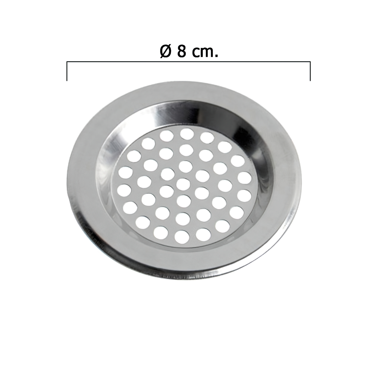 Filtro Cestillo Para Lavabo / Fregadero Inoxidable 8 cm.