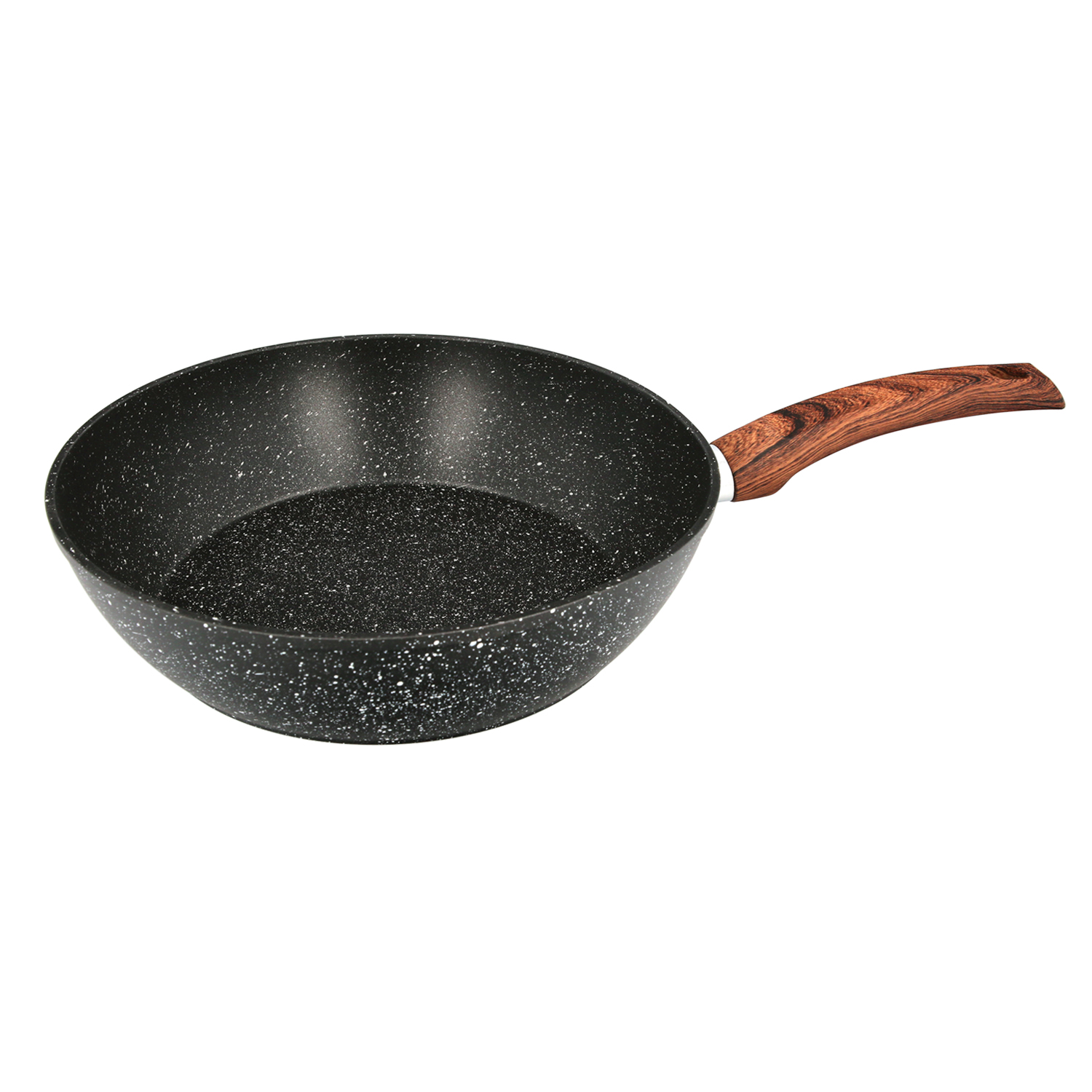 Sarten Honda Aluminio Forjado Antiadherente Ø 28x7,5 cm. Mango Engomado / 5 capas / Acabado Piedra /