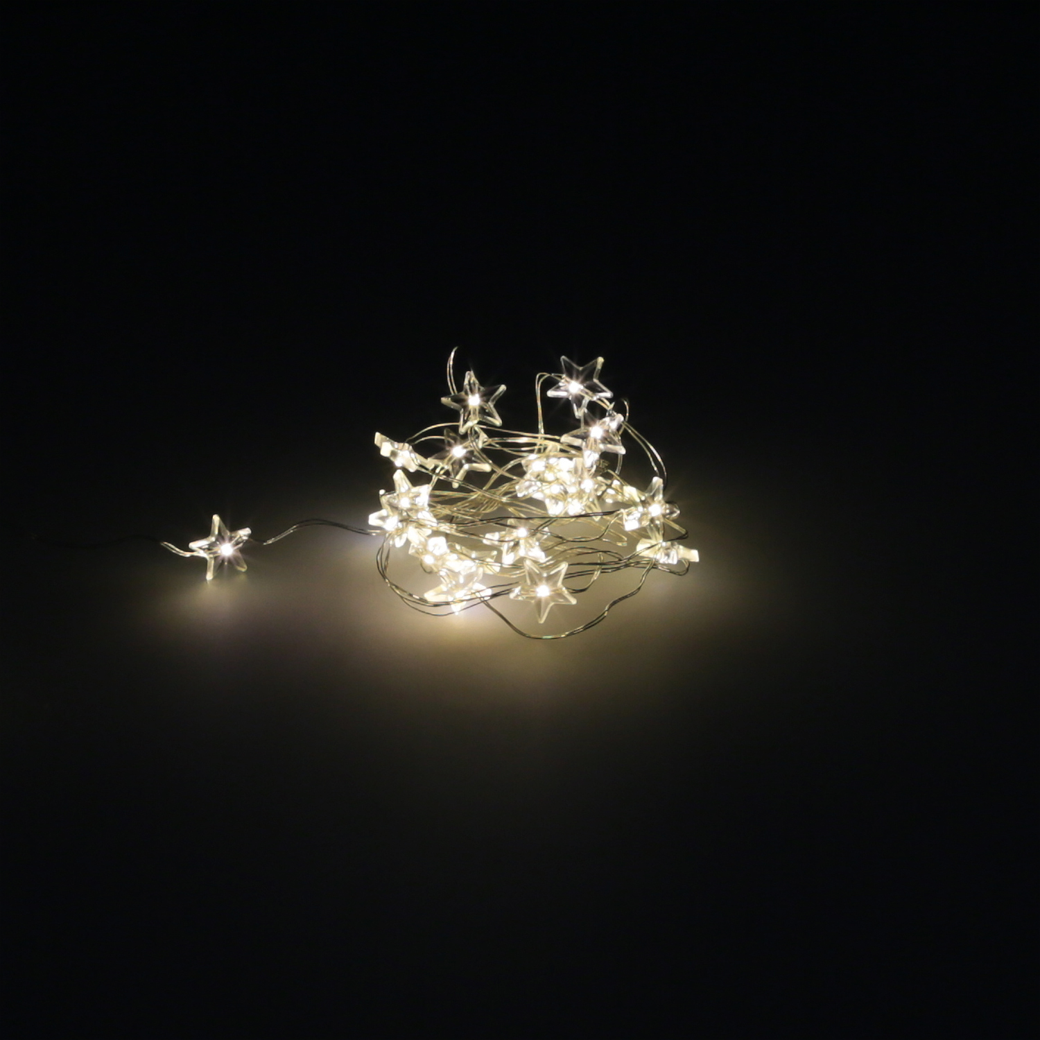 Guirnalda Luces Navidad Estrellas 20 Leds Color Blanco Calido.Luz navidad interiores y exteriores IP