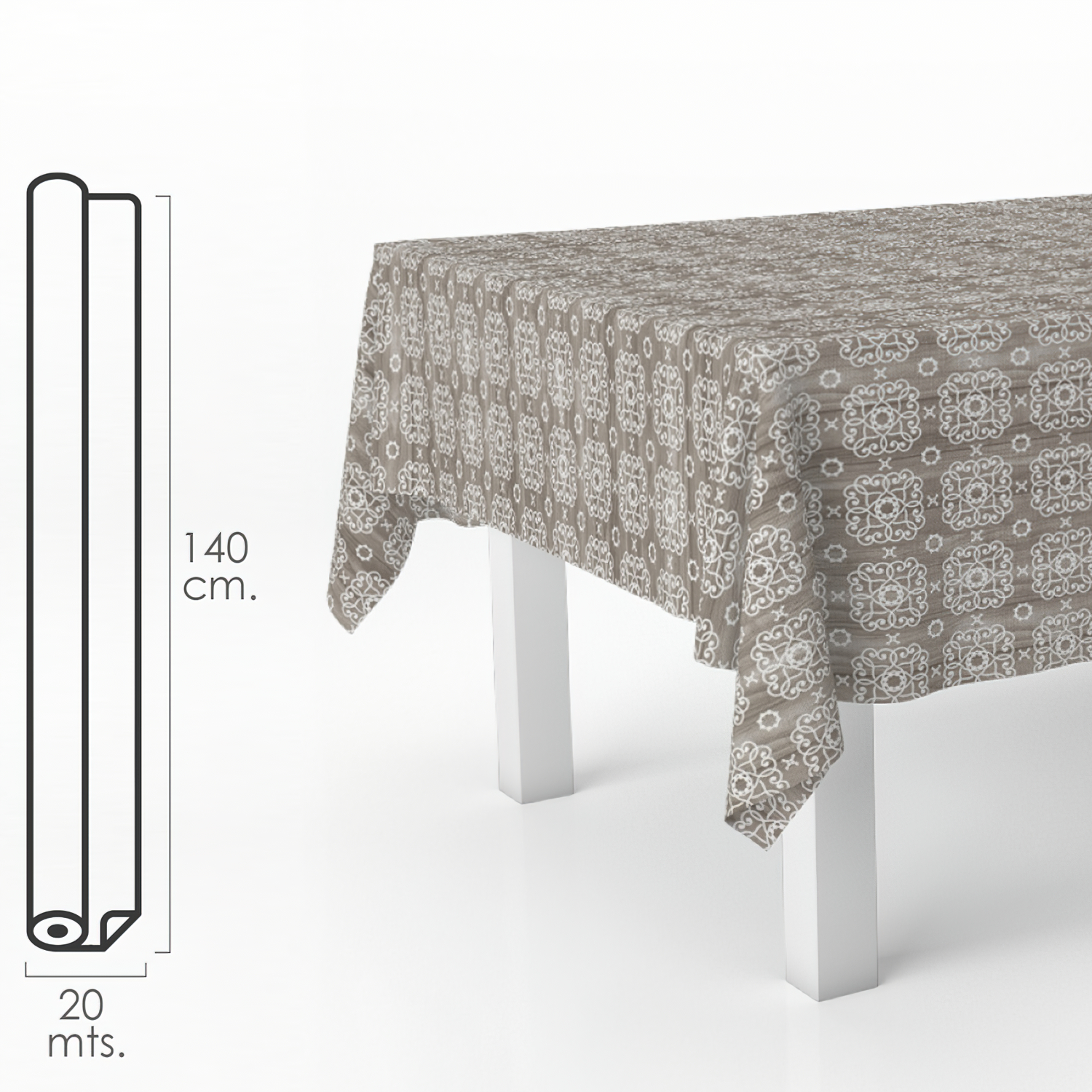 Mantel Hule Rectangular Estampado Madera. Impermeable Antimanchas PVC 140  cm. x 20 metros. Rollo Rec - Global Suministros Técnicos