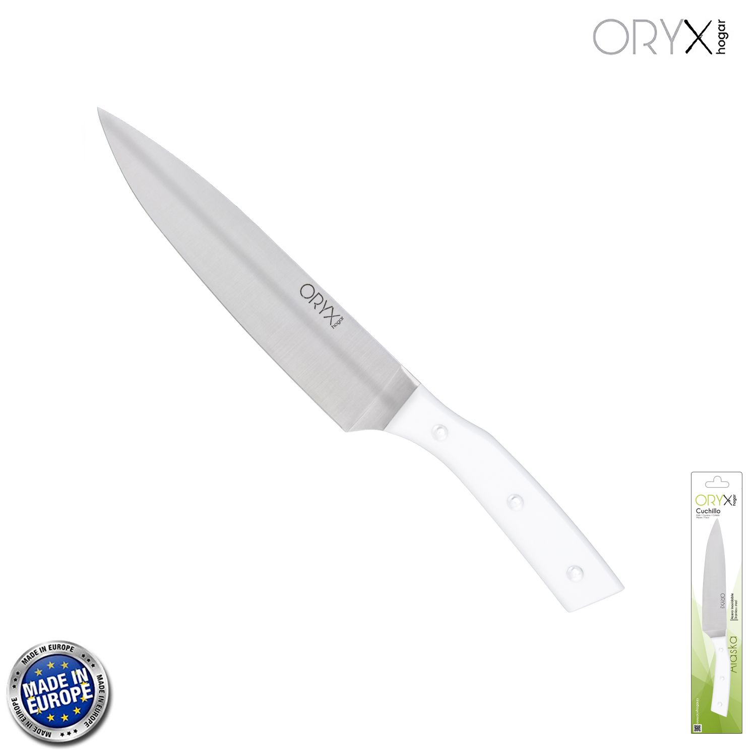 Cuchillo Alaska Verduras Hoja Acero Inoxidable 16 cm. Blanco