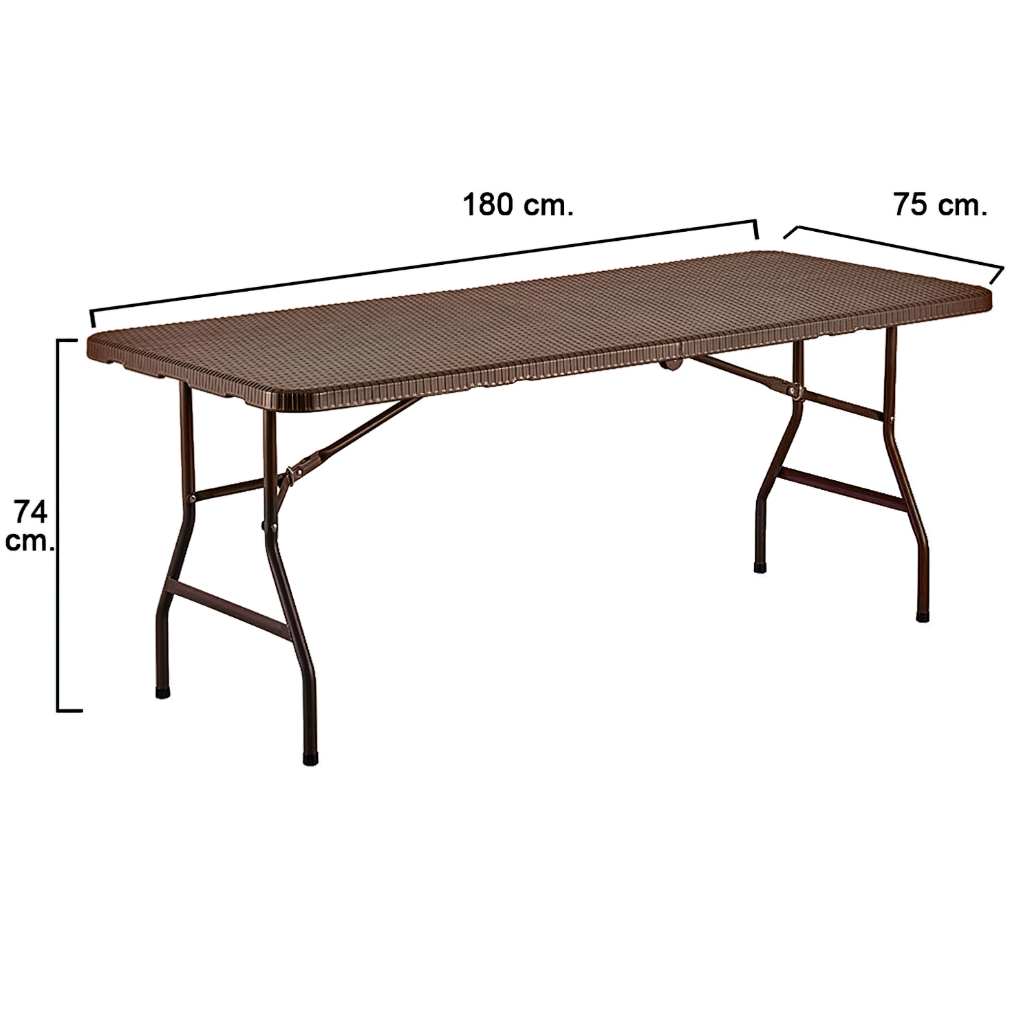 Mesa Plegable Rectangular Marron 180 x 75 x 74 cm.