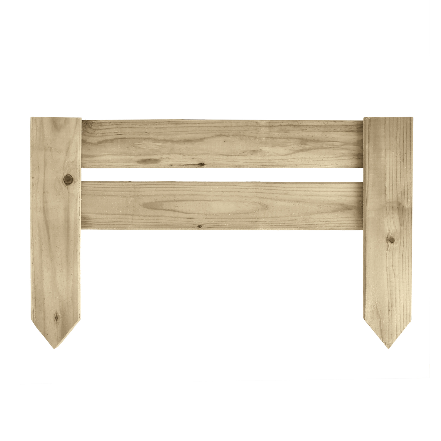 Bordura madera 2,8x15/30 (Alt.) cm. Longitud 50 cm.. Bordo madera, Rollborder madera. MaderaTratada,